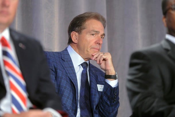 Saban did not visibly yawn during the SEC Network presentation, indicating he is at least magical, if not necessarily evil. (AP)